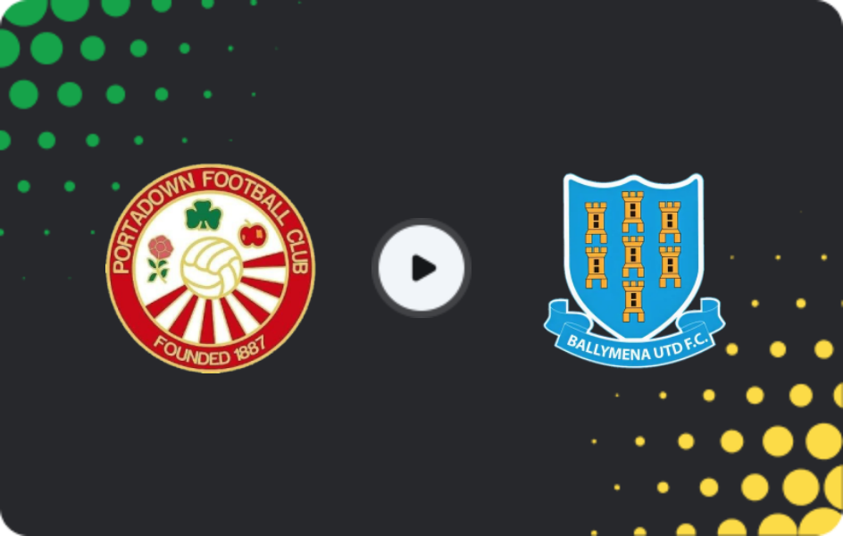 Where to watch Portadown — Ballymena United, Premiership, 13.12.2025