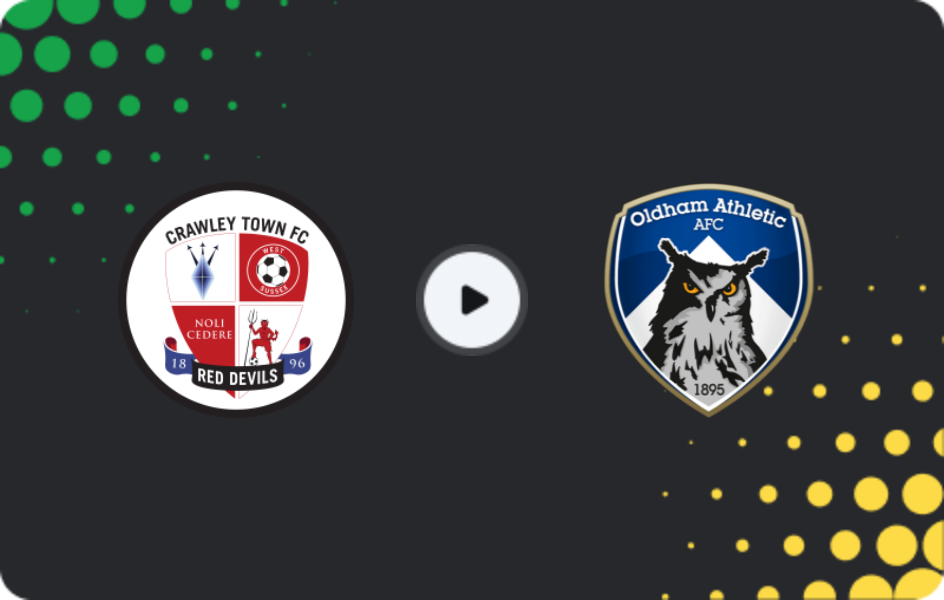 Where to watch Crawley Town — Oldham, League Two, 13.12.2025