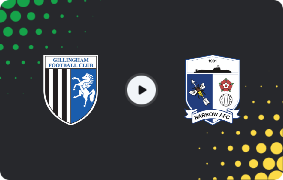 Where to watch Gillingham — Barrow, League Two, 13.12.2025
