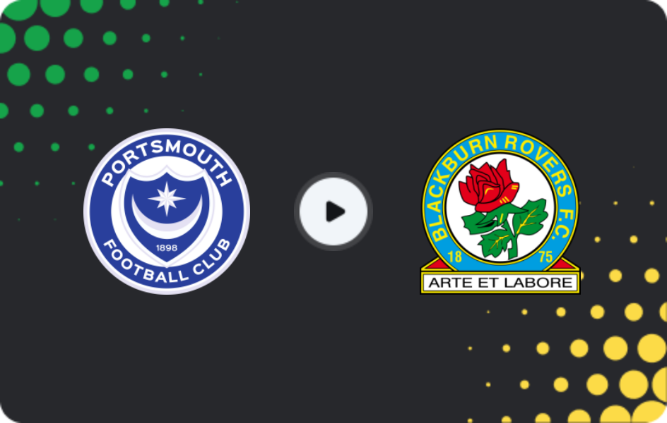 Where to watch Portsmouth — Blackburn Rovers, Championship, 13.12.2025