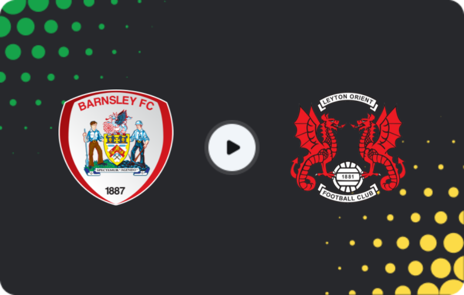 Where to watch Barnsley — Leyton Orient, League One, 13.12.2025