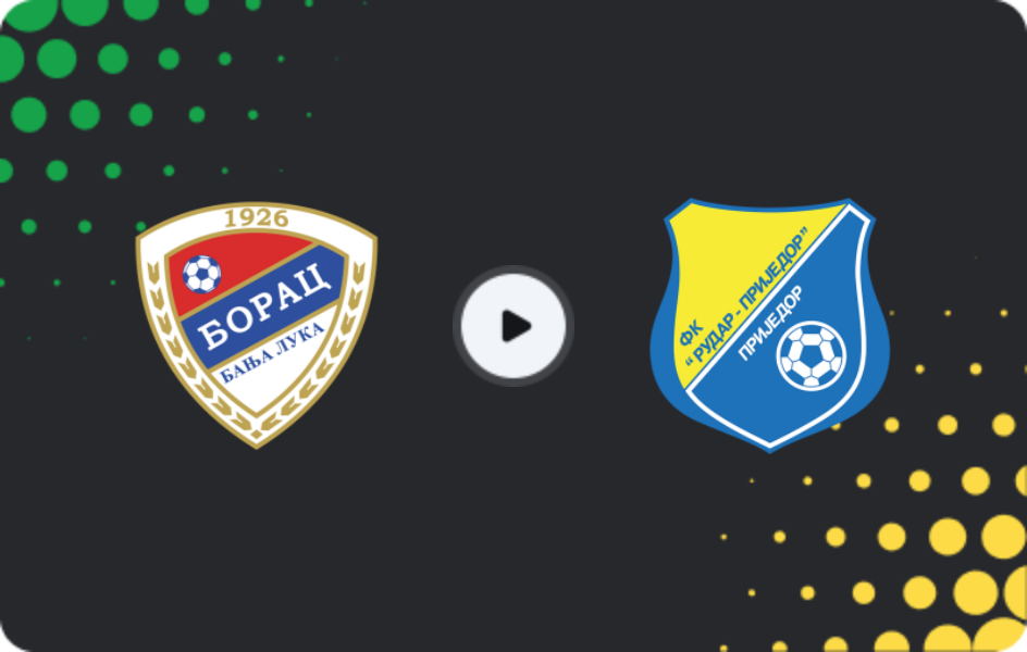 Where to watch Borac Banja Luka — Rudar Prijedor, Premijer Liga, 13.12.2025