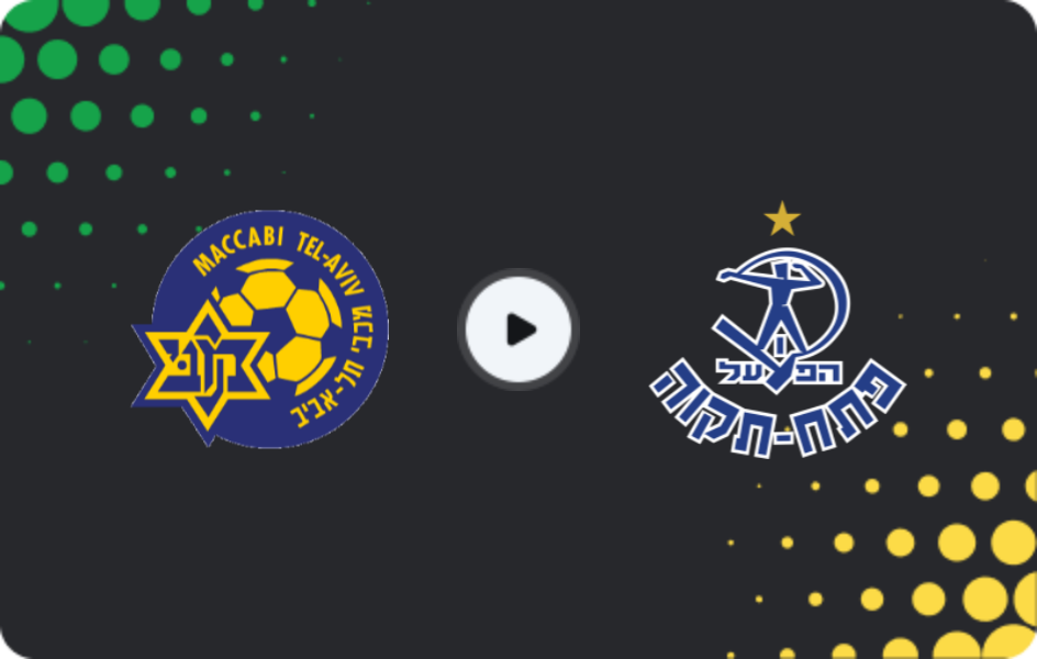 Where to watch Maccabi Tel Aviv — Hapoel Petah Tikva, Ligat Ha'al, 15.12.2025
