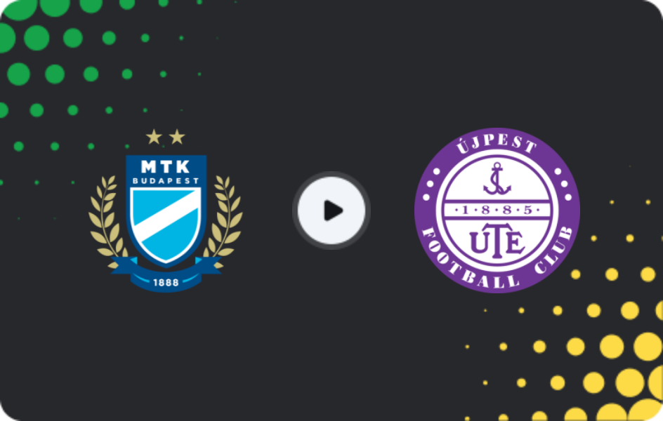 Where to watch MTK Budapest — Ujpest, NB I, 13.12.2025