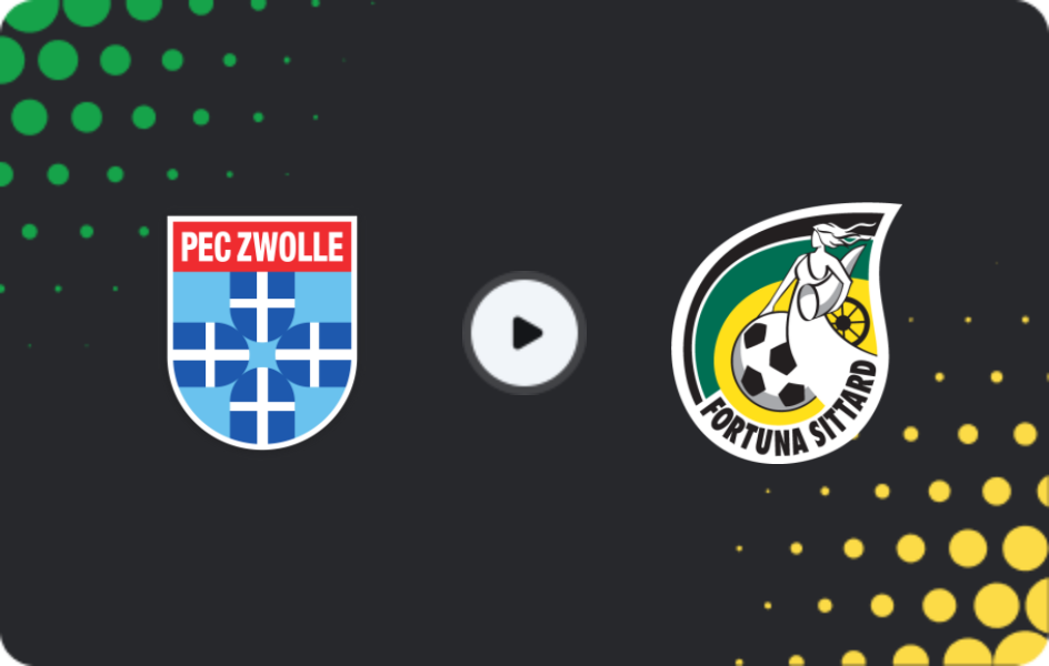 Where to watch Zwolle — Fortuna Sittard, Eredivisie, 13.12.2025