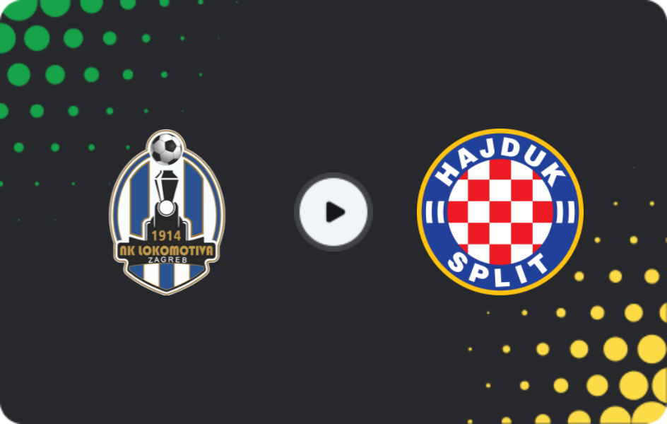 Where to watch Lokomotiva Zagreb — Hajduk Split, HNL, 13.12.2025