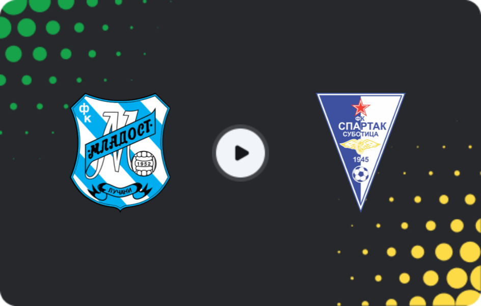 Where to watch Mladost Lucani — Spartak Subotica, Super Liga, 13.12.2025