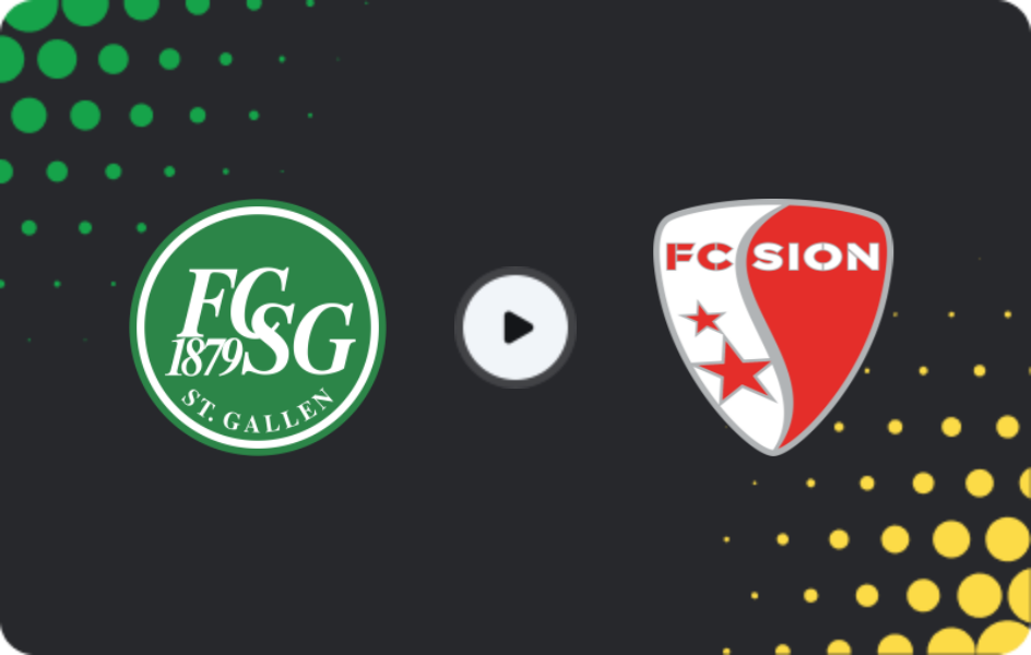 Where to watch St. Gallen — Sion, Super League, 16.12.2025