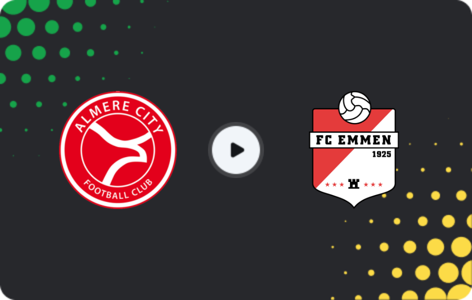Where to watch Almere City FC — Emmen, Eerste Divisie, 20.12.2025