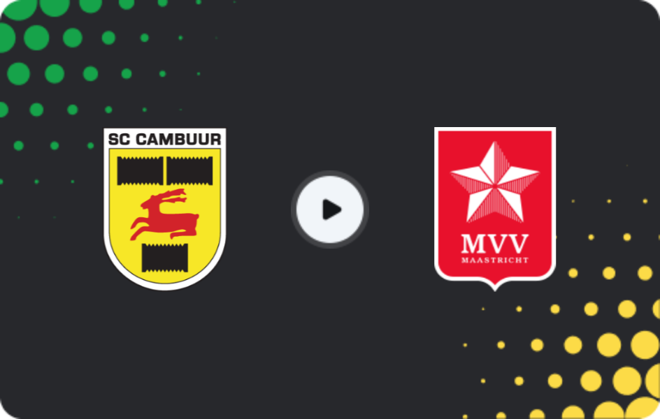 Where to watch Cambuur — MVV, Eerste Divisie, 19.12.2025