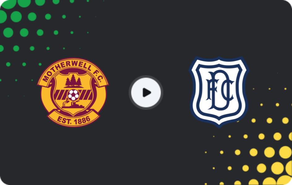 Where to watch Motherwell — Dundee FC, Premiership, 20.12.2025