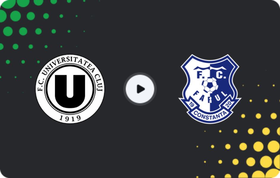Where to watch Universitatea Cluj — Farul Constanta, Liga I, 21.12.2025