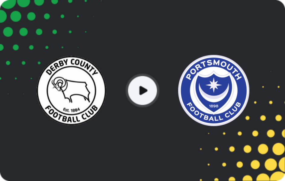 Where to watch Derby County — Portsmouth, Championship, 20.12.2025