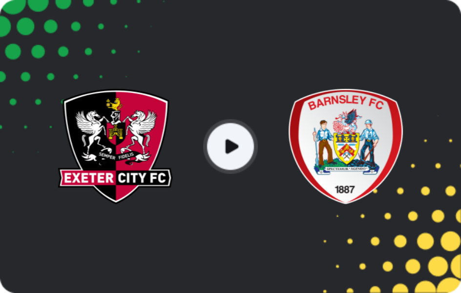 Where to watch Exeter City — Barnsley, League One, 20.12.2025