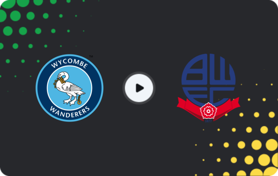 Where to watch Wycombe — Bolton Wanderers, League One, 20.12.2025