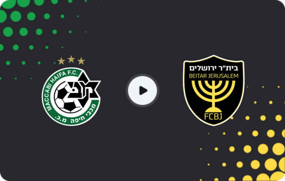 Where to watch Maccabi Haifa — Beitar Jerusalem, Ligat Ha'al, 22.12.2025