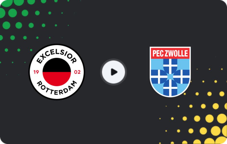 Where to watch Excelsior — Zwolle, Eredivisie, 20.12.2025