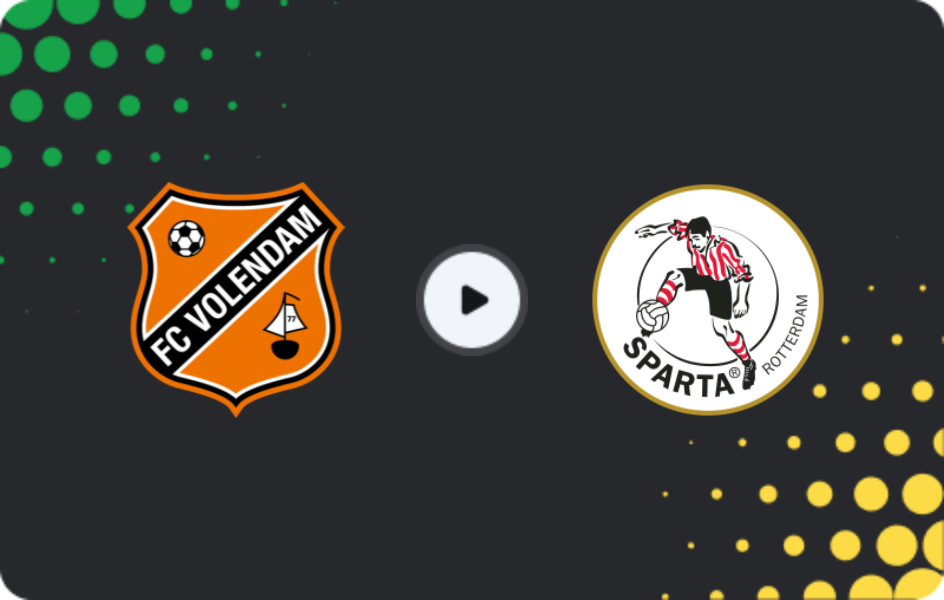 Where to watch Volendam — Sparta Rotterdam, Eredivisie, 21.12.2025
