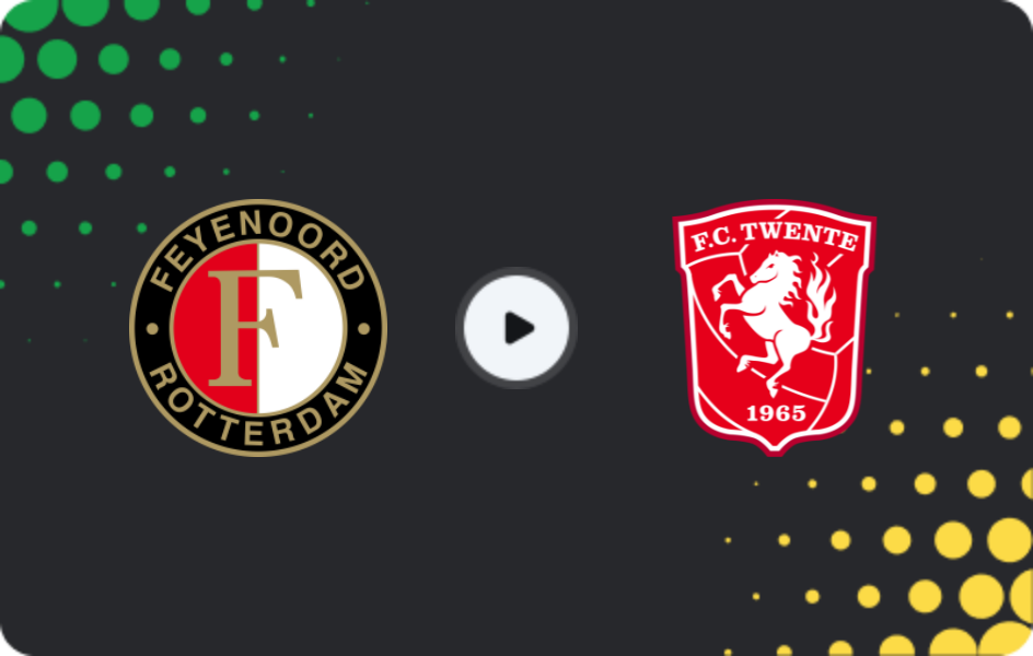 Where to watch Feyenoord — Twente, Eredivisie, 21.12.2025