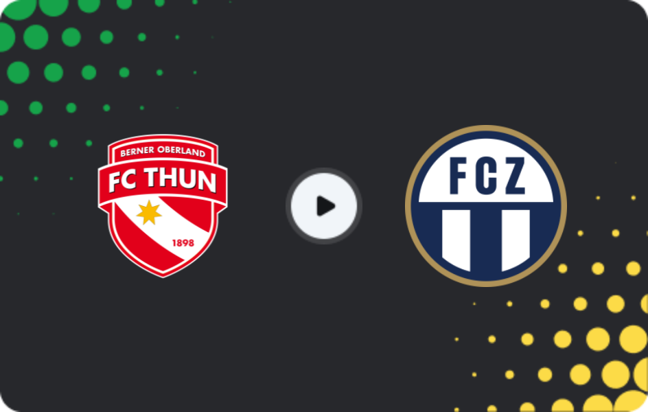 Where to watch Thun — Zurich, Super League, 20.12.2025