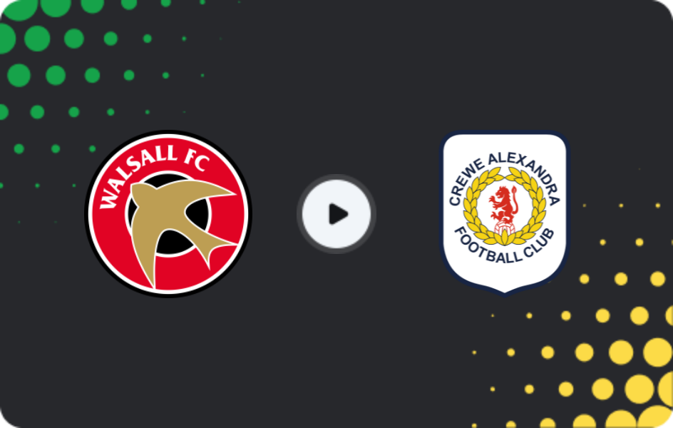 Where to watch Walsall — Crewe Alexandra, League Two, 26.12.2025