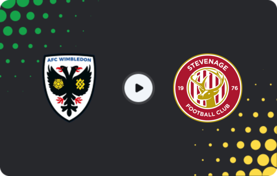 Where to watch AFC Wimbledon — Stevenage, League One, 26.12.2025