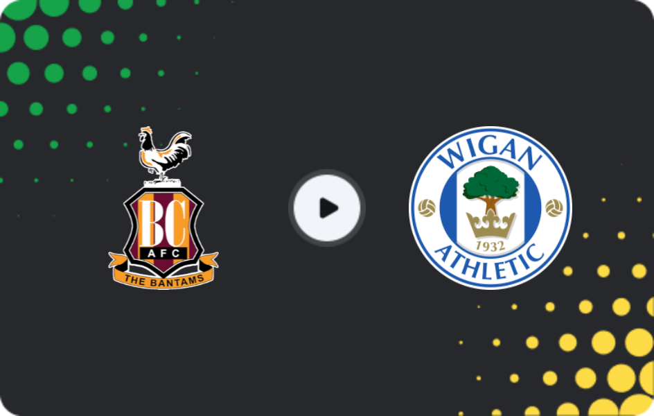 Where to watch Bradford City — Wigan, League One, 26.12.2025