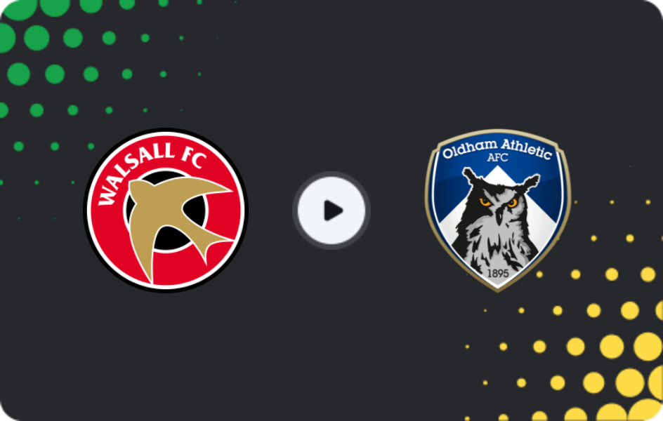 Where to watch Walsall — Oldham, League Two, 29.12.2025