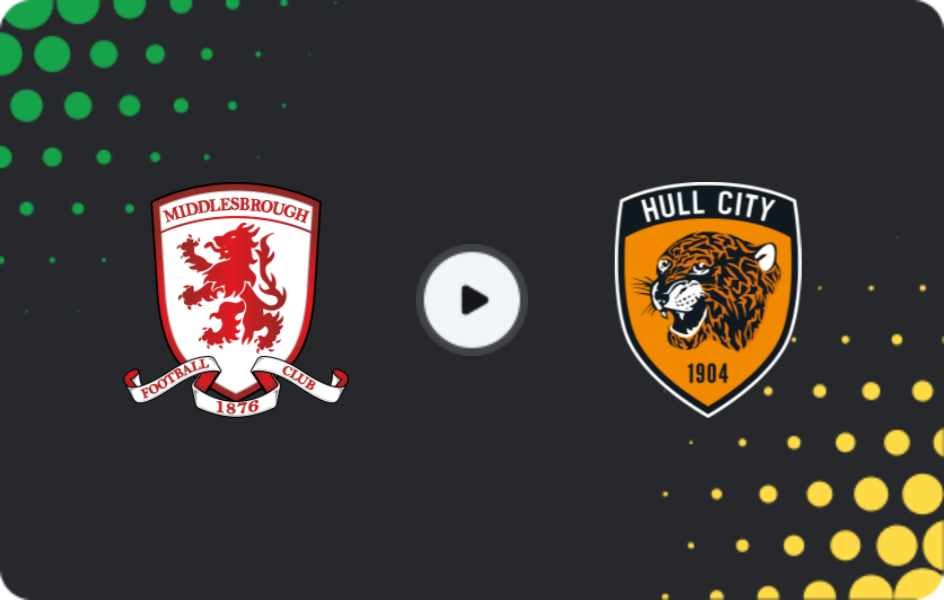 Where to watch Middlesbrough — Hull City, Championship, 29.12.2025