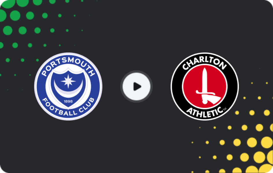 Where to watch Portsmouth — Charlton Athletic, Championship, 29.12.2025