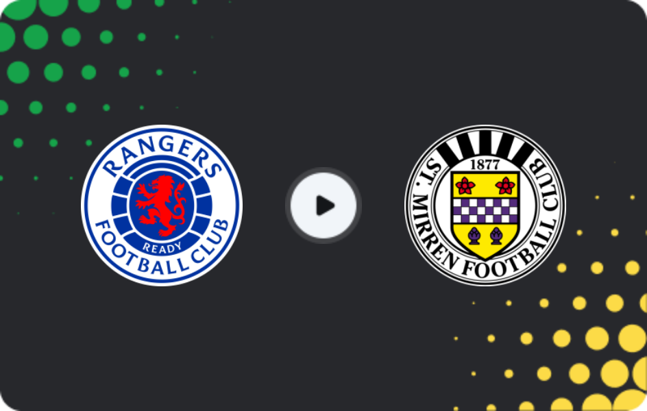Where to watch Rangers — St. Mirren, Premiership, 30.12.2025