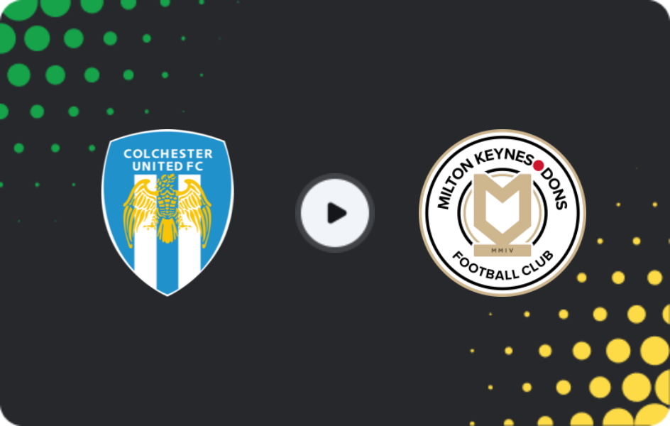 Where to watch Colchester — MK Dons, League Two, 01.01.2026