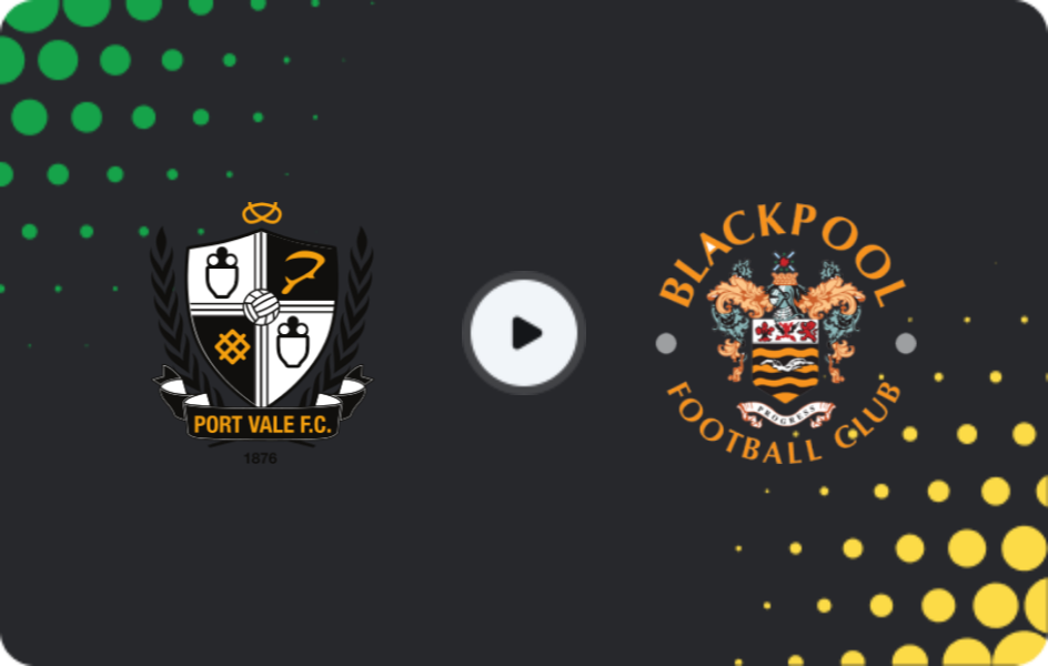 Where to watch Port Vale — Blackpool, League One, 01.01.2026