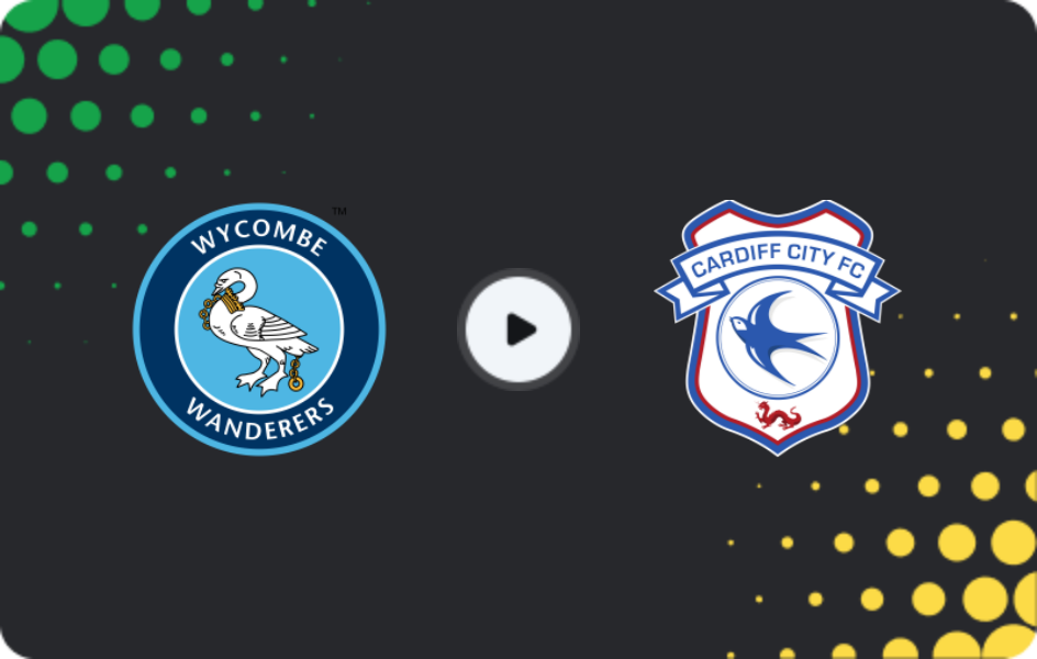 Where to watch Wycombe — Cardiff City, League One, 01.01.2026