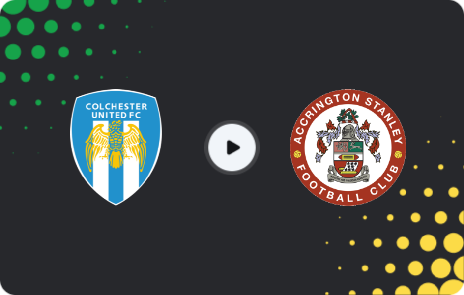 Where to watch Colchester — Accrington Stanley, League Two, 04.01.2026