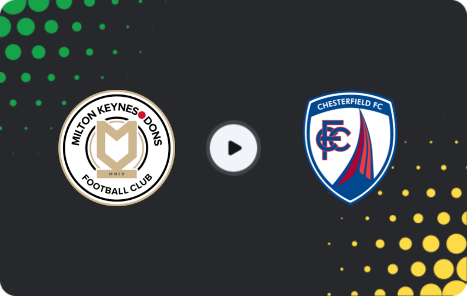 Where to watch MK Dons — Chesterfield, League Two, 04.01.2026