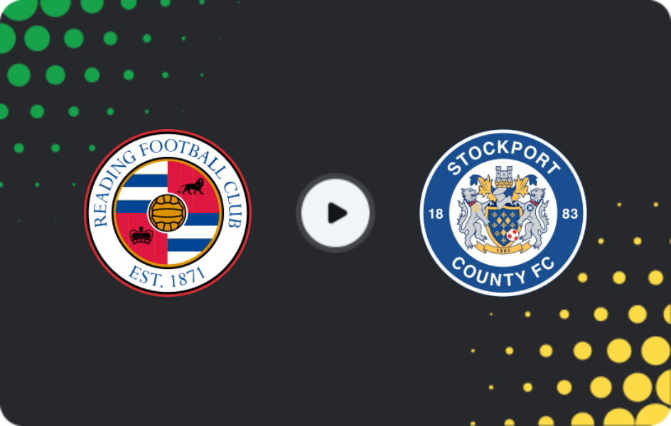 Where to watch Reading — Stockport County, League One, 04.01.2026