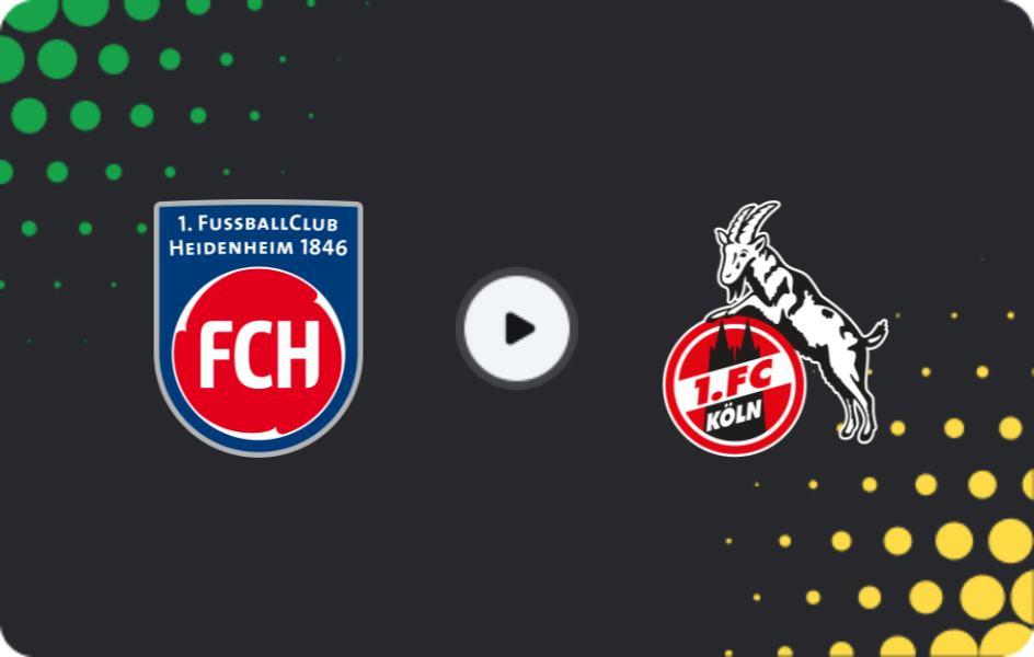 Where to watch Heidenheim — 1.FC Köln, Bundesliga, 10.01.2026