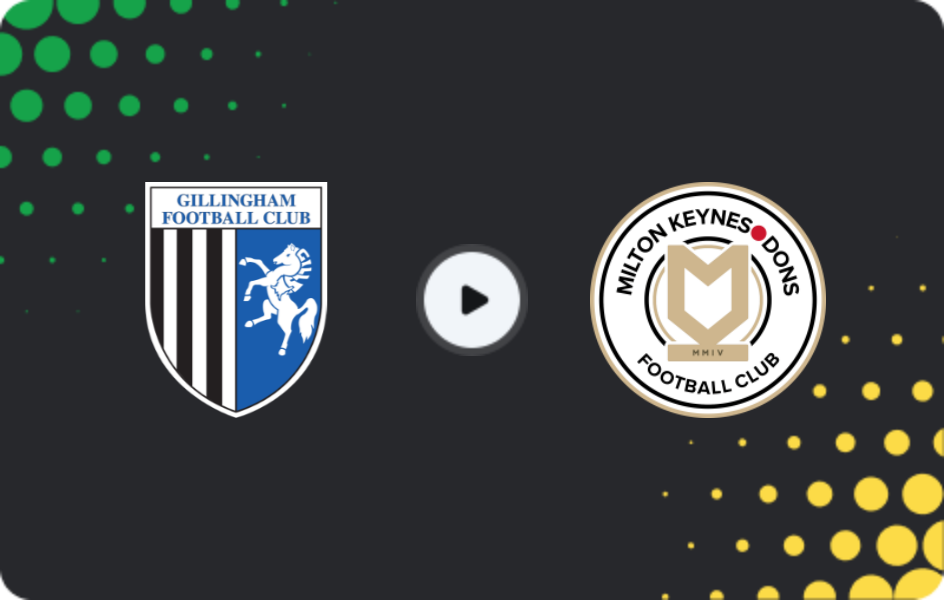 Where to watch Gillingham — MK Dons, League Two, 10.01.2026