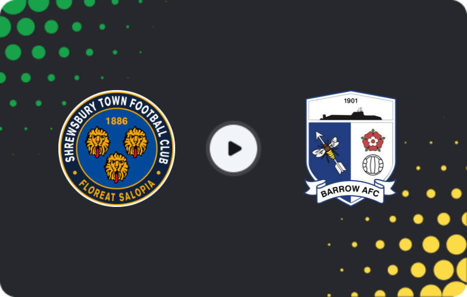 Where to watch Shrewsbury Town — Barrow, League Two, 10.01.2026
