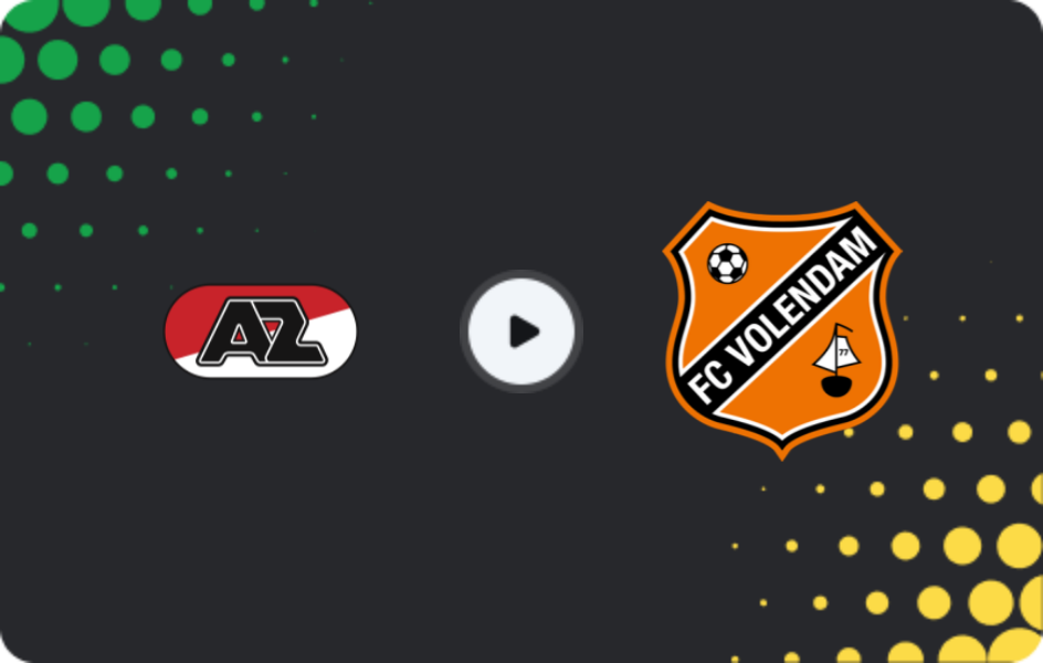 Where to watch AZ Alkmaar — Volendam, Eredivisie, 10.01.2026