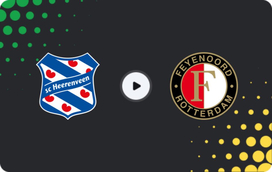 Where to watch Heerenveen — Feyenoord, Eredivisie, 11.01.2026