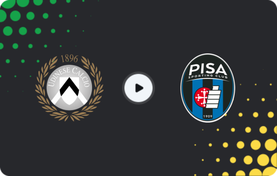 Where to watch Udinese — Pisa, Serie A, 10.01.2026