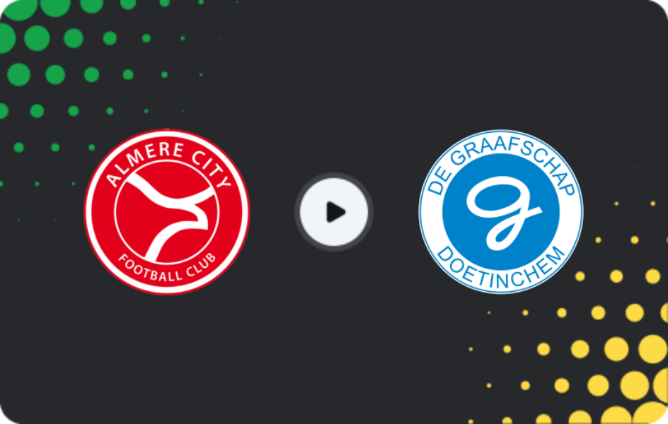 Where to watch Almere City FC — De Graafschap, Eerste Divisie, 16.01.2026
