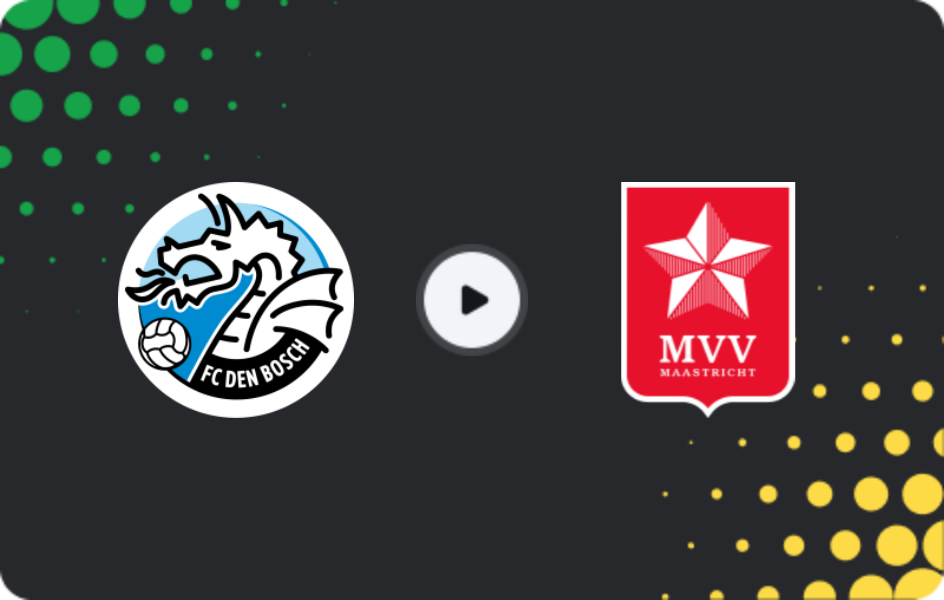 Where to watch Den Bosch — MVV, Eerste Divisie, 16.01.2026