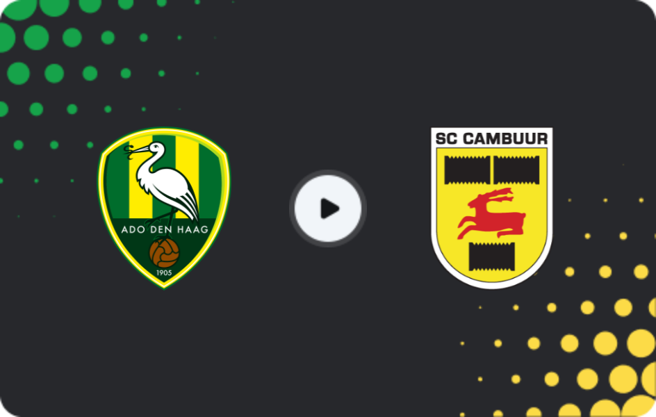 Where to watch ADO Den Haag — Cambuur, Eerste Divisie, 16.01.2026