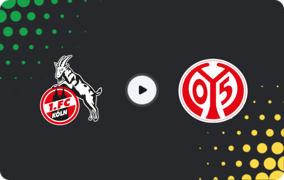 Where to watch 1.FC Köln — Mainz 05, Bundesliga, 17.01.2026