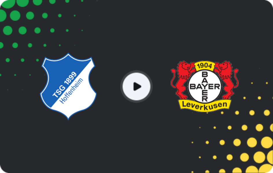 Where to watch Hoffenheim — Bayer Leverkusen, Bundesliga, 17.01.2026
