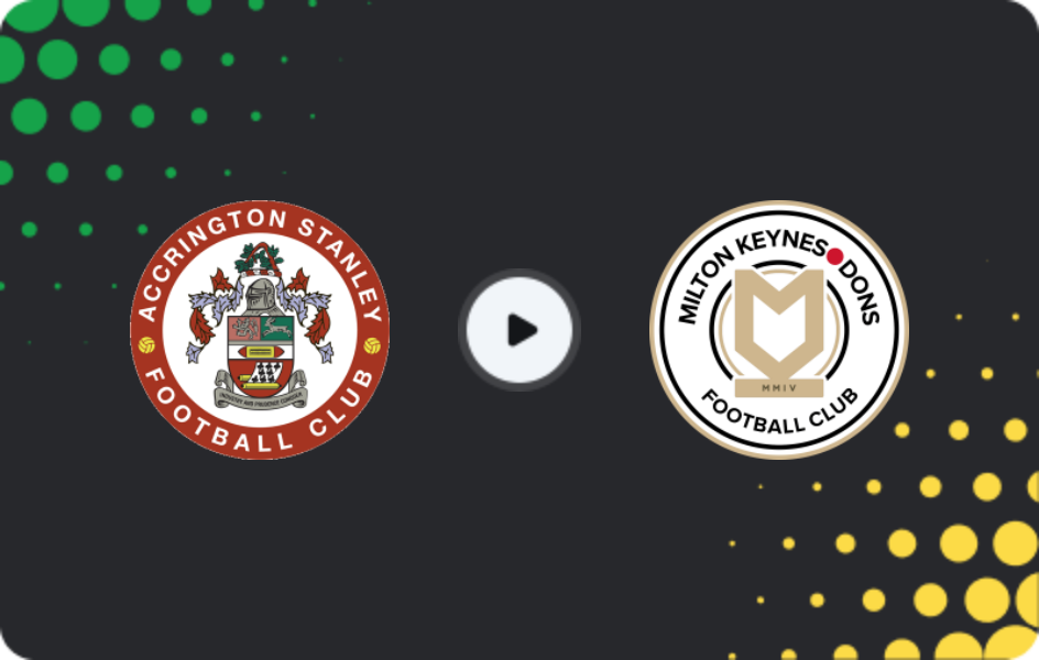 Where to watch Accrington Stanley — MK Dons, League Two, 17.01.2026