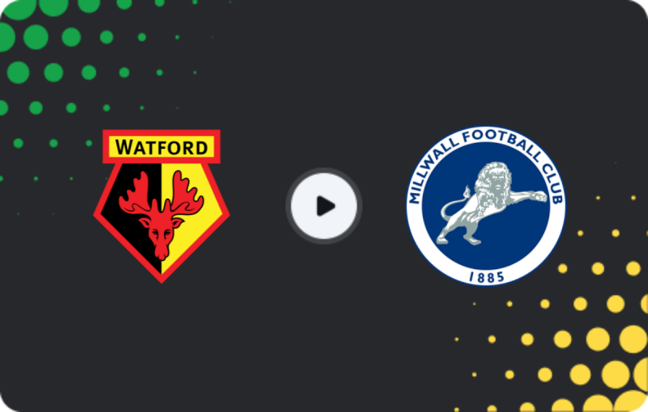 Where to watch Watford — Millwall, Championship, 17.01.2026